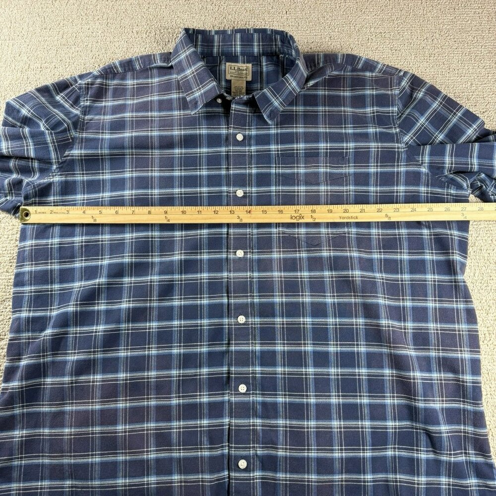 L.L. Bean Button Down Plaid Shirt Blue Men’s Size XXL - Picture 5 of 8